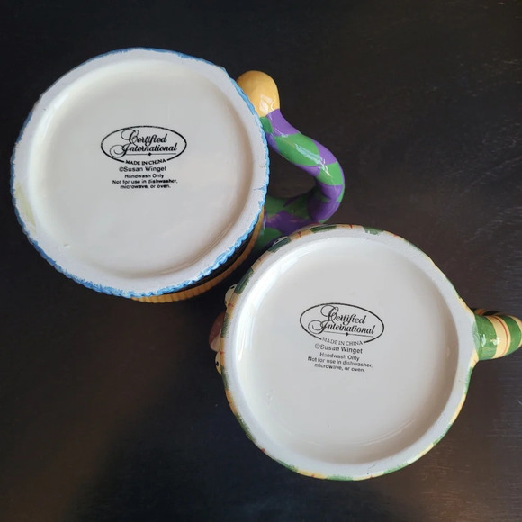 Susan Winget Rudolph Reindeer Penguin “Tis The Season“ 2 x 20oz Christmas  mugs - Picture 8 of 12